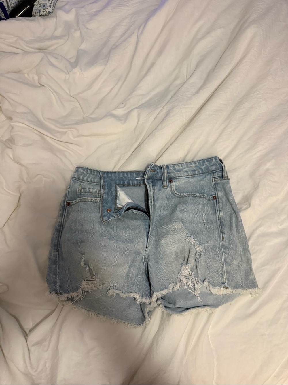 Old Navy Light Blue Distressed Denim Cutoff Shorts